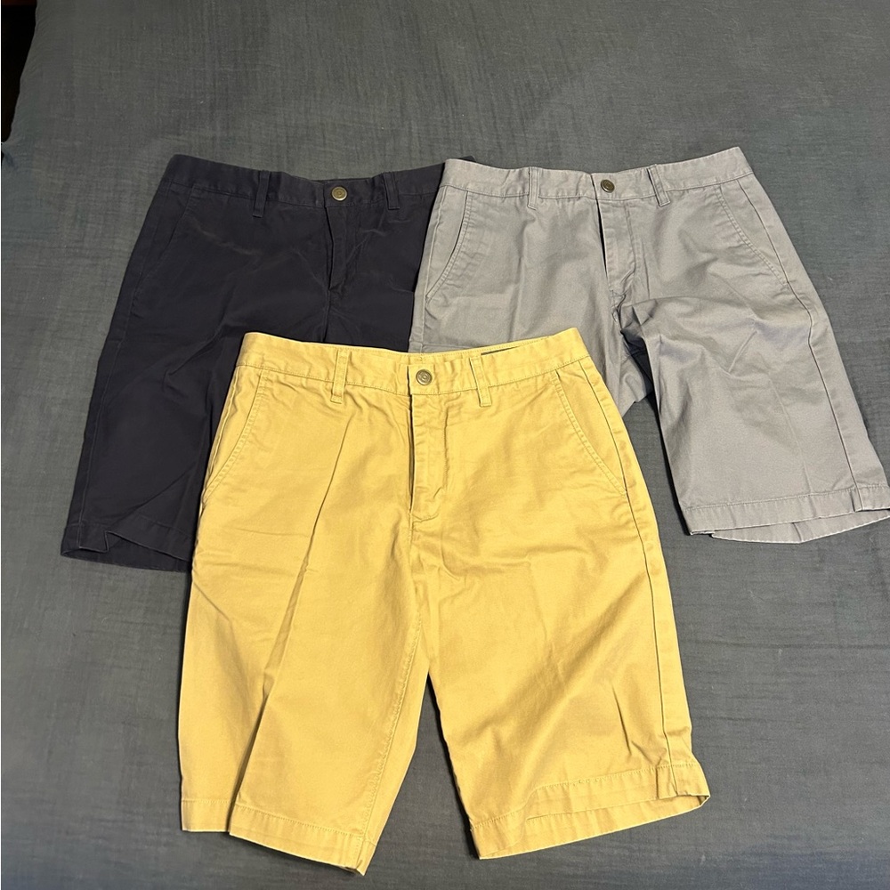 3 pairs of Bonobos Men’s Shorts 30” waist, 11” inseam